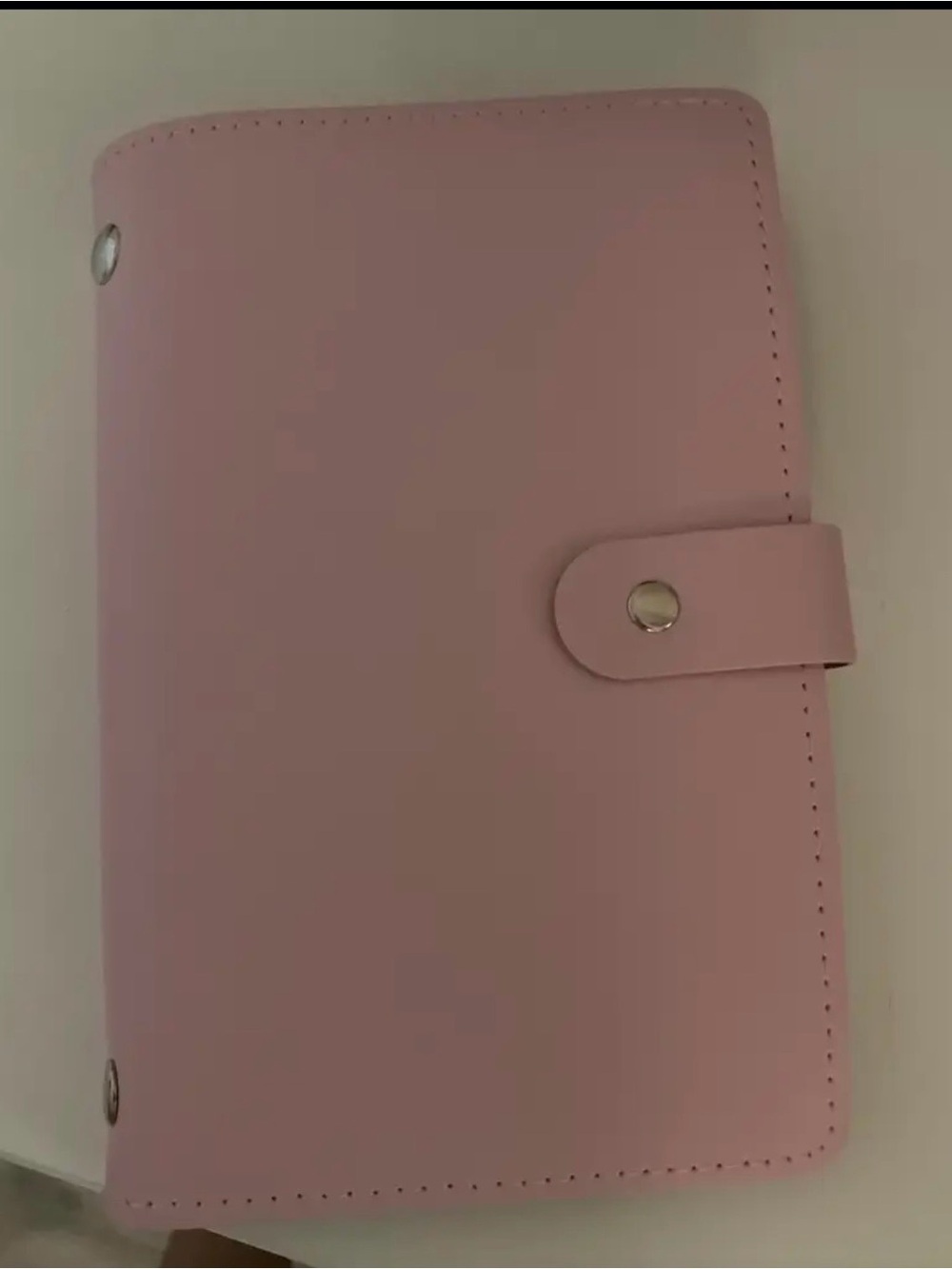 Pink Snap-Closure Faux Leather Notebook Cover